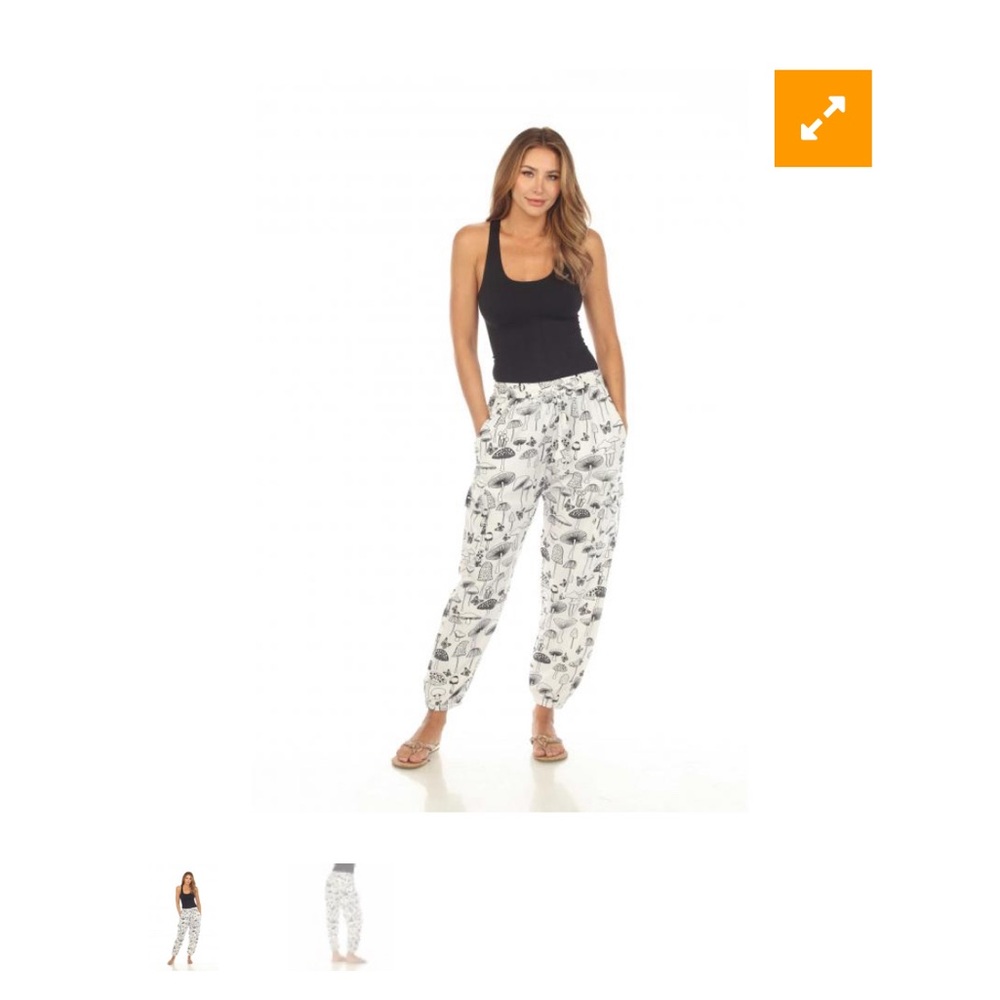 Black and White Floral Jogger Track Pants